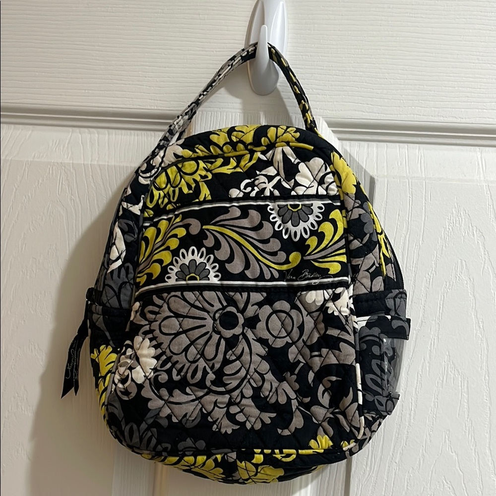 Vera Bradley Floral Black and Yellow Lunch Bag